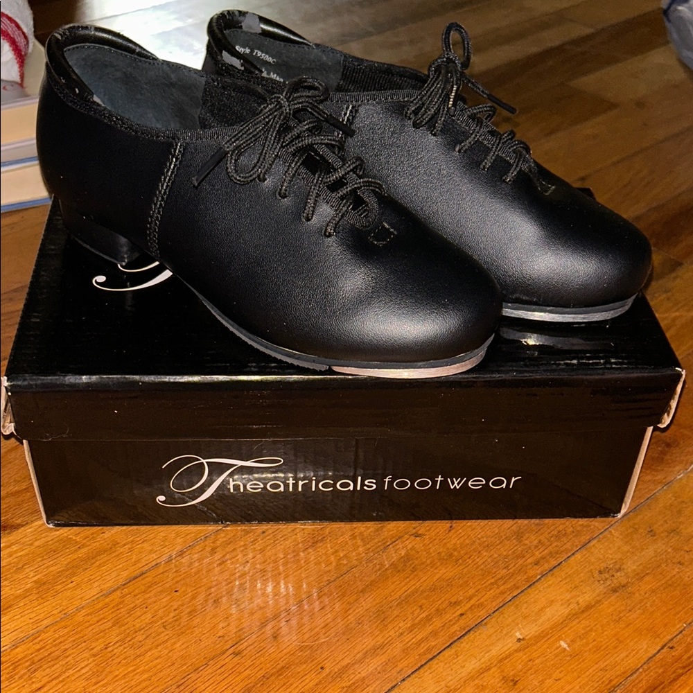 Theatricals Kids Black Tap Shoes - Lace-Up Tap Dance Shoes